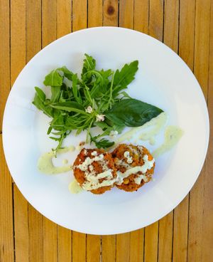 Veggie burgers with an awesome garlic sauce at Impact House in Lisbon