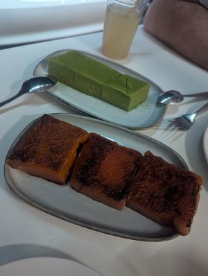 Nian bao at the bottom and hibiki matcha at the top. at Easy House in Gold Coast