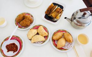 Dumplings and XO noodles  at Easy House in Gold Coast