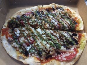Vegan thin crust pizza at Tommyknocker's in Port Townsend