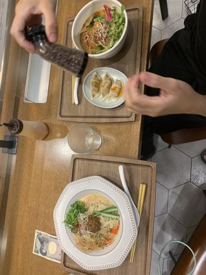Seasonal cold noodles and golden sesame at T's Tantan - JR Ikebukuro in Tokyo