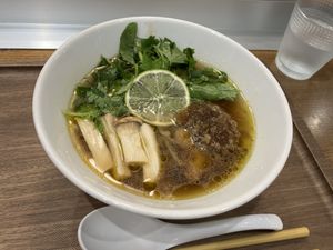 Seasonal soy sauce ramen with porcini mushrooms  at T's Tantan - JR Ikebukuro in Tokyo