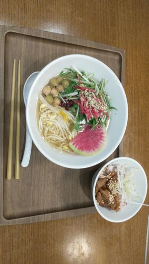 Yuzu ramen and charred soy meat with rice at T's Tantan - JR Ikebukuro in Tokyo