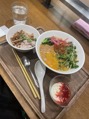 Golden ramen set  at T's Tantan - JR Ikebukuro in Tokyo