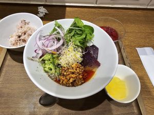 Cold mazesoba. Very spicy and rich flavor, but less recommended if you don't like cold noodles. at T's Tantan - JR Ikebukuro in Tokyo