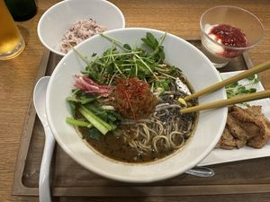 Black sesame ramen  at T's Tantan - JR Ikebukuro in Tokyo