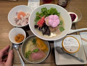 Seasonal set, plus gyoza and matca ice cream at T's Tantan - JR Ikebukuro in Tokyo