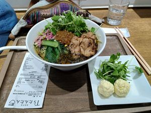 Ramen with cheese balls at T's Tantan - JR Ikebukuro in Tokyo
