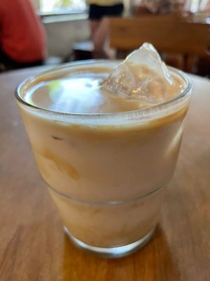 Iced coffee with almond milk  at Cuervo Café in Buenos Aires