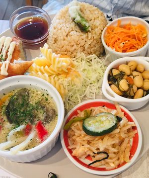 Vegan lunch plate  at Fete le Marche in Kawasaki