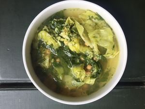 Cabbage and chickpeas soup at DADI in Tbilisi