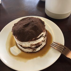 Tiramisu cake at Mahina Vegan Table in Seoul