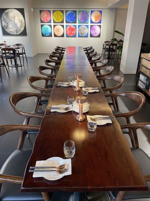 The art on the wall. It changes time to time at Mahina Vegan Table in Seoul