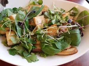 The tofu salad is a must try! Didn't expect this good hearing the name of the meal, but it turned out superb! at Mahina Vegan Table in Seoul