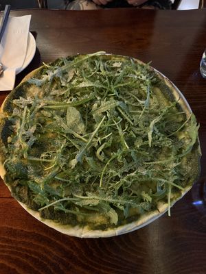 Vegan arugula pesto pizza!!  at Mahina Vegan Table in Seoul