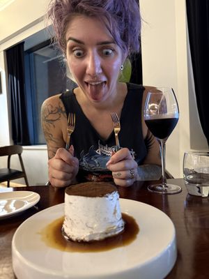 Tiramisu, wine, and my wife ❤️‍🔥  at Mahina Vegan Table in Seoul