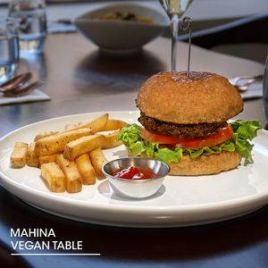 Burger (Lunch)

Vegan Burger Patty | Special Sauce | Vegan Bun | French Fries at Mahina Vegan Table in Seoul