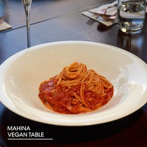 Tomato Pasta (Lunch)
/ Spaghetti | Tomato Sauce | Vegan Powder Cheese at Mahina Vegan Table in Seoul