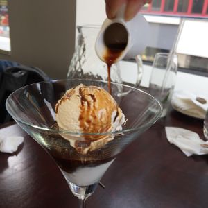 Vegan affogato (ice cream and espresso) at Mahina Vegan Table in Seoul