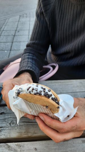 Vegan ice cream sandwich at Vegan Budin in Reykjavik