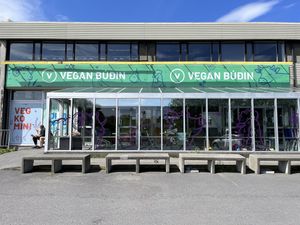 Entrance  at Vegan Budin in Reykjavik