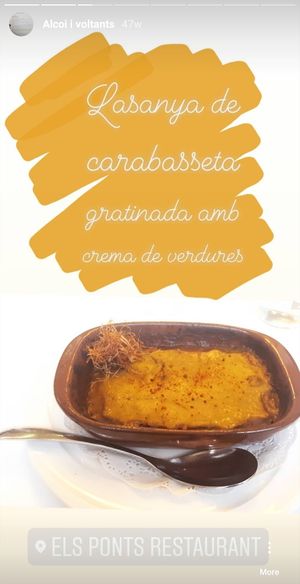 Courgette lasagna. Lassanya de carabasseta.  at El Ponts in Alcoi