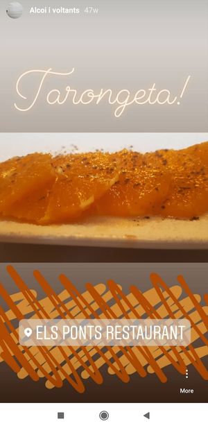 Dessert: orange with cinamon.  at El Ponts in Alcoi