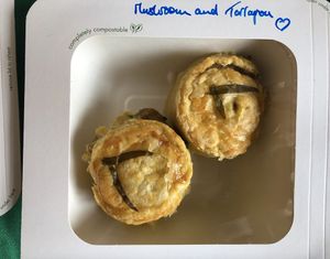 pies in plant based packaging at Events Horizon in Nunney