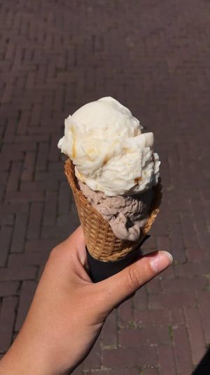 caramel-walnoot en oreo ijs :) at Biki Gelato in Geleen