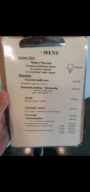 Menu at Biki Gelato in Geleen