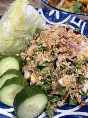 Vegan larb tofu  at Lucky Thai in Murfreesboro