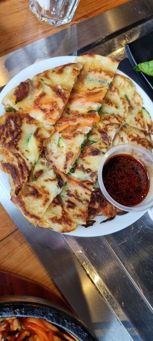 Spring onion pancake at Bibimbap West in Glasgow