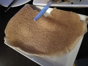 Injera (bread) at Zula in Malmo