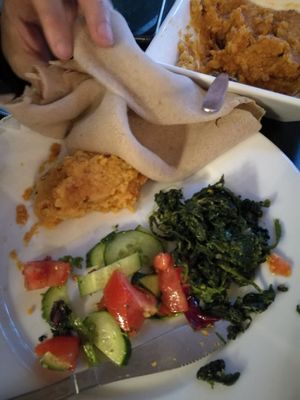 Mixing food. at Zula in Malmo