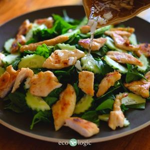 veggies with tofu at The Food Forest Kitchen in Chumphon