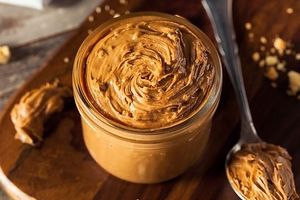 homemade chunky peanutbutter at The Food Forest Kitchen in Chumphon