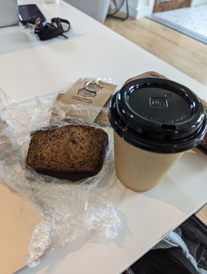 Banana bread and Cleopatra chai at Dear Diary Coffeehouse in Austin