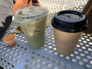 Latte and matcha latte  at Dear Diary Coffeehouse in Austin