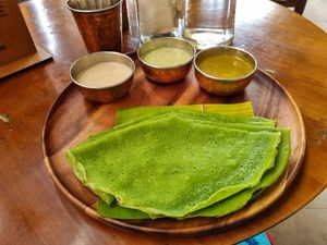 Spinach Dosas at Go Native - Sadhashivnagar in Bangalore