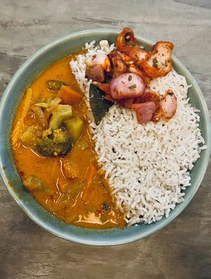 Veggie raw mango coconut curry bowl  at Go Native - Sadhashivnagar in Bangalore