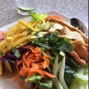mango salad with soy chick'n  at Mitasie 3 in Huntington Beach