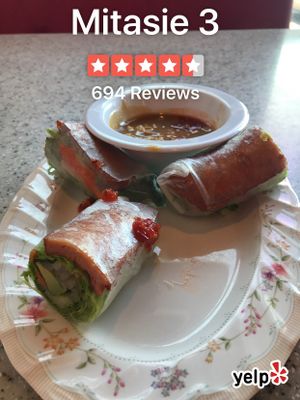 Soy Bbq pork spring roll  at Mitasie 3 in Huntington Beach