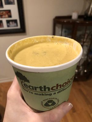 Deliciously creamy corn soup 🌽 at Mitasie 3 in Huntington Beach