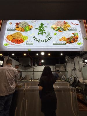 New stall front after reno of food court  at Tradehub 21 Kimly Food Court - Vegetarian Stall in West Singapore