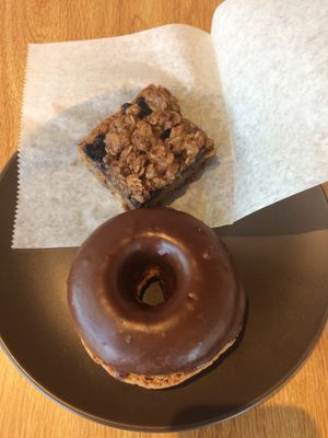 donut and blueberry bar at Sweet Freedom Bakery in Philadelphia