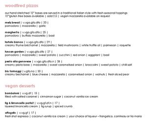 veg + vegan menu at The Metz in Launceston