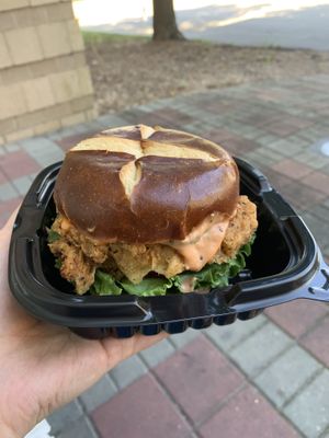 Vegan Fried “Chicken” Sandwich at A Peace of Soul in Columbia