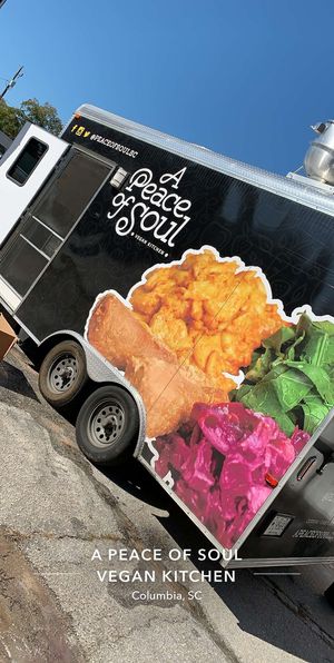 Food truck outside of their restaurant   at A Peace of Soul in Columbia