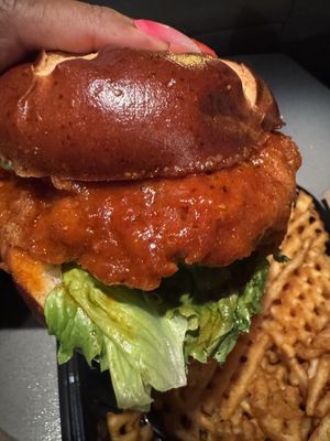 Nashville Hot Chkn Sandwich   at A Peace of Soul in Columbia