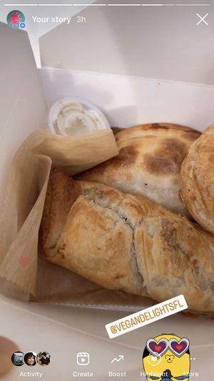 Beef pastry, Buffalo chik empanada, & ham & provolone   at Vegan Delights in Miramar